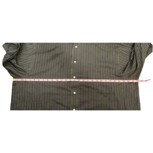 Roundtree & Yorke Brown/Blue Striped Button-Down Mens Size 2XT - Picture 3 of 5